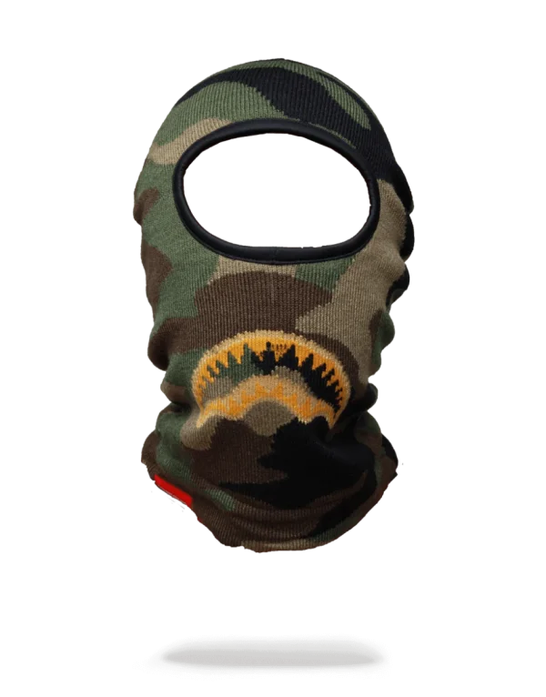 GOLD KNIT SHARK MOUTH SKI MASK