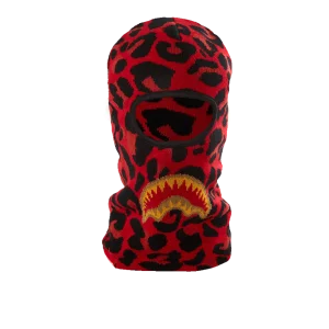 RED LEOPARD GOLD SHARK MOUTH SKI MASK