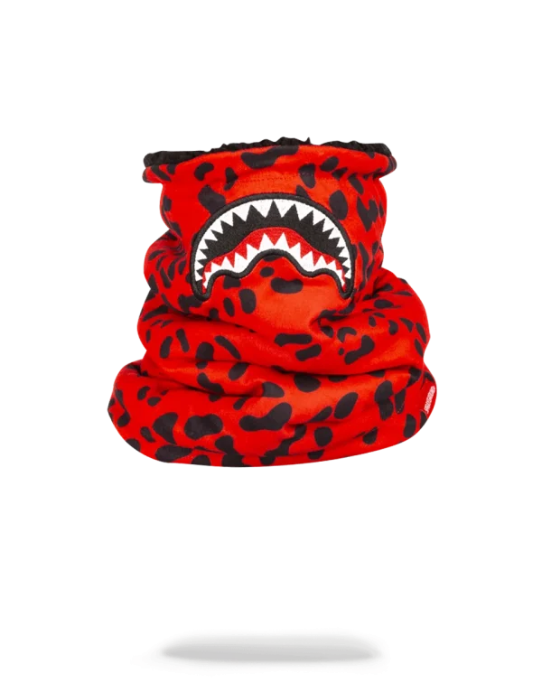 RED LEOPARD NECK WARMER