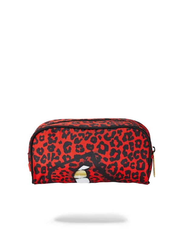RED LEOPARD LIPS PENCIL CASE