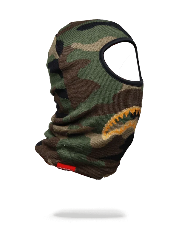 GOLD KNIT SHARK MOUTH SKI MASK