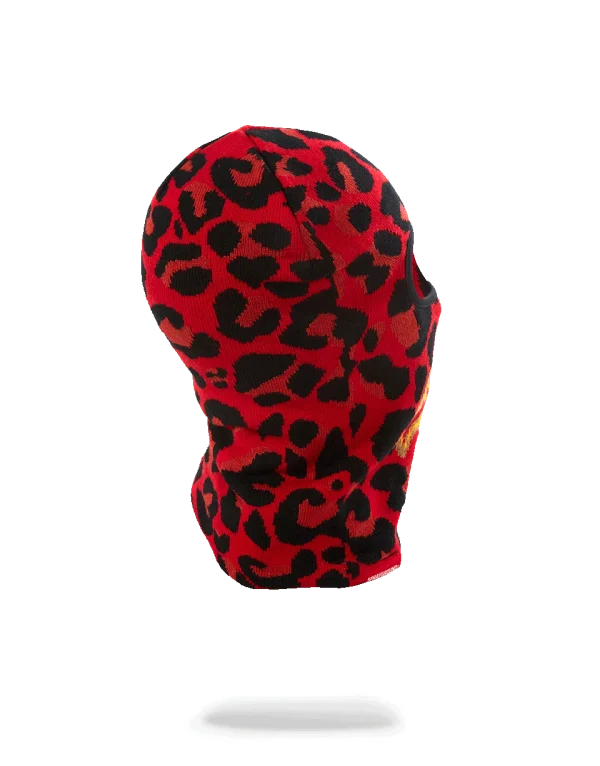 RED LEOPARD GOLD SHARK MOUTH SKI MASK