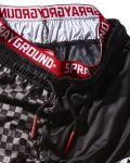 GREY CHECKERED SPLIT CORTO SWIM TRUNKS