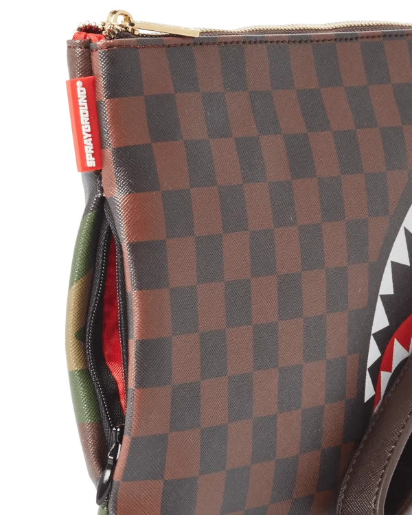CHECKS IN CAMOFLAUGE CROSSOVER CLUTCH