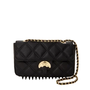 NOIR QUILT GOLD CHAIN SHARK HANDBAG
