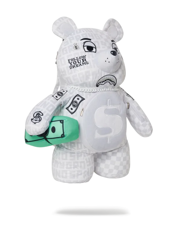 SPLIT THE CHECK (PEARL) MONEYBEAR TEDDYBEAR BACKPACK