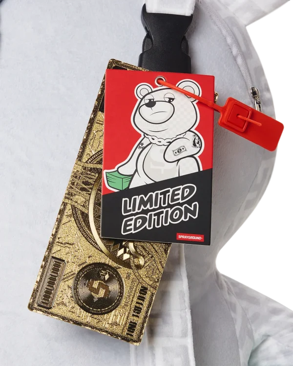 SPLIT THE CHECK (PEARL) MONEYBEAR TEDDYBEAR BACKPACK