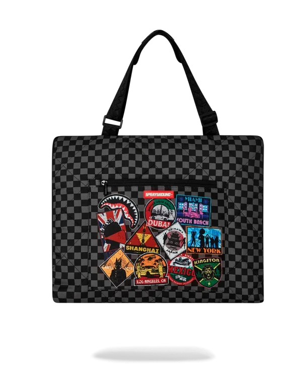 GLOBAL MOGUL UNLIMITED MILES PACKABLE BEACH MAT BLANKET WATER RESISTANT CONVERTIBLE TOTE