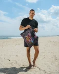 GLOBAL MOGUL UNLIMITED MILES PACKABLE BEACH MAT BLANKET WATER RESISTANT CONVERTIBLE TOTE