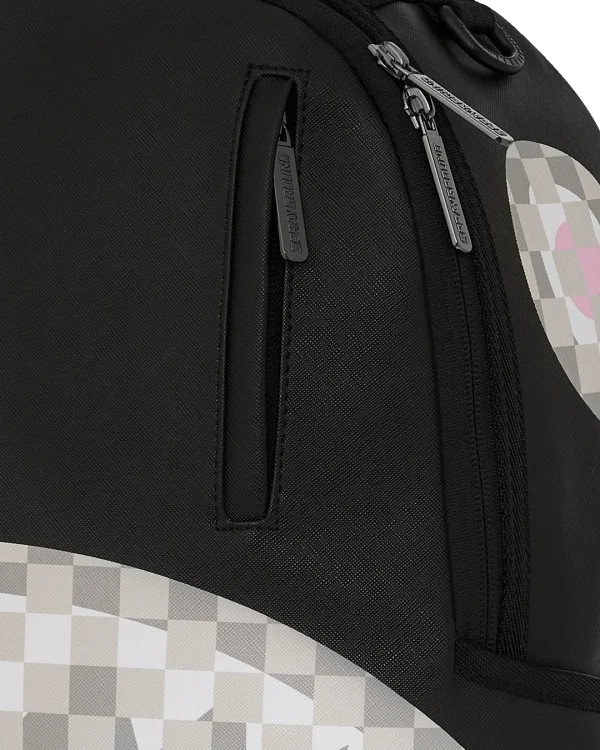 SHARK CENTRAL CREAM BLACK CHECK BACKPACK