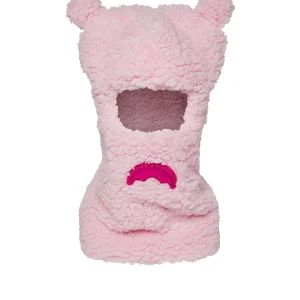 PINK FLEECE BEAR EARS SKI MASK