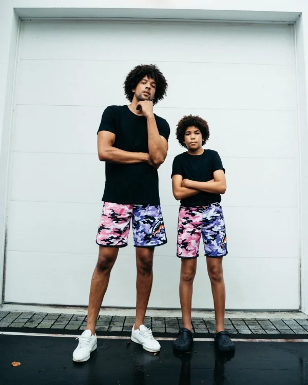KIDS SPLIT CAMO SWIM TRUNKS