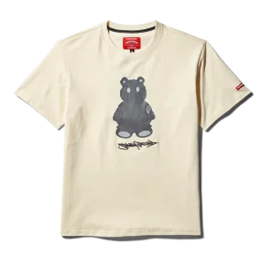 SHORT SLEEVE GRAPHIC MONEY BEAR T-SHIRT (APRICOT)