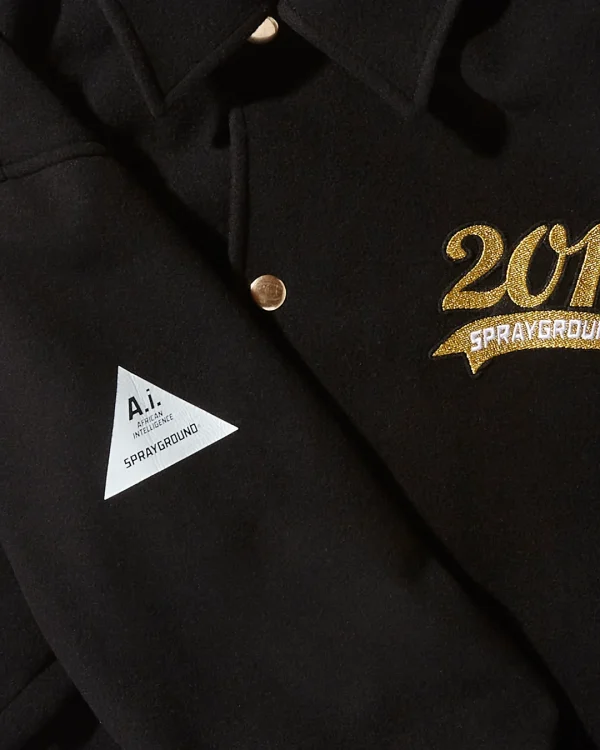 A.I.9 AFRICAN INTELLIGENCE GUILDED LEOPARD - SANDFLOWER COLLAB VARSITY JACKET