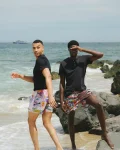 STICKER CREW SWIM SHORTS