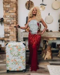 A.I. AFRICAN INTELLIGENCE ELEGANT ENERGY SHARKITECTURE FULL SIZE LUGGAGE - SANDFLOWER COLLAB